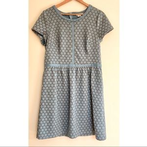 Boden Textured A-Line Polka Dot Dress